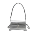 Borsa a spalla argento metallizzato Y2K con fibbia a stella e design minimalista - Argento