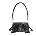 Borsa a tracolla chic leopardata con fibbia a stella argento e cinturino - Leopardo Nero