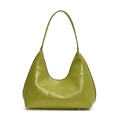 Minimalistische Hobo-Tasche aus matcha-grünem Leder mit eleganter Silhouette und breitem Gurt - Grün