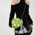 Sac à bandoulière unique en forme de ballon de football vert et blanc avec chaîne dorée - Vert