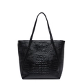 Klassische schwarze Tote Bag mit Krokomuster und großem Fassungsvermögen für Winter 2024 - Schwarz Typ 2
