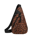 Water-drop crossbody chest bag featuring a classic brown leopard print and adjustable strap - Coffee Leopard