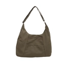 Minimalist brown nylon hobo shoulder bag with large capacity and adjustable strap - Green