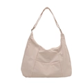Bolso hobo minimalista color albaricoque de gran capacidad con correa ajustable - Blanco