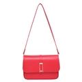 Bolso bandolera minimalista rojo para mujer con hebilla metálica dorada elegante - Rojo
