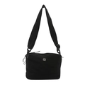 Borsa a tracolla nera minimalista da uomo con fibbia in metallo e cinturino regolabile - Nero