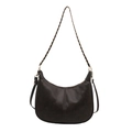 Borsa hobo marrone scuro con finitura opaca e raffinata tracolla a catena dorata - Marrone
