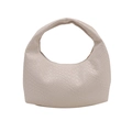 Bolso hobo trenzado blanco crema con textura de cuero minimalista y asa elegante - Blanco