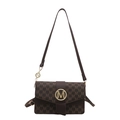 Borsa sottospalla marrone con monogramma M e fibbia dorata dal design retrò chic - Marrone