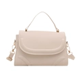 Borsa a tracolla chic bianco crema con cuciture a U e dettagli in metallo dorato - Bianco