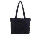 Borsa tote trapuntata blu scuro con bottone dorato, borsa a spalla invernale capiente - Blu