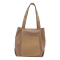 Grand sac fourre-tout marron décontracté avec poche contrastée pour les trajets - Kaki