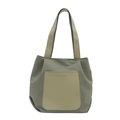 Grand sac fourre-tout gris-vert minimaliste avec poche et bandoulières kaki chic - Vert