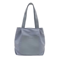 Grand sac fourre-tout minimaliste en nylon violet avec poche frontale et doubles poignées - Bleu