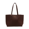 Grand sac cabas marron foncé avec lettrage doré et bandoulières réglables - Marron