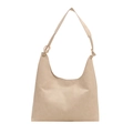 Minimalist beige soft leather hobo shoulder bag with stylish knotted strap detail - No Pendant / White