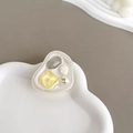 Detalle del soporte para móvil estilo ins coreano con gemas de colores y una perla - Amarillo Cuadrado Gris