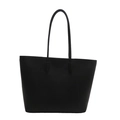 Borsa tote minimalista in pelle nera da donna con grande capacità e consistenza morbida - Nero