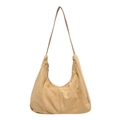 Khaki Hobo-Schultertasche aus Wildlederimitat im Retro-Stil mit minimalistischem Design - Khaki