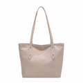 Beige Tragetasche mit Krokodil-Effekt und goldenen Nieten, 2025 minimalistische Schultertasche - Khaki