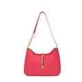 Rose pink hobo underarm bag with gold chain strap and metallic buckle decoration - Rose Red