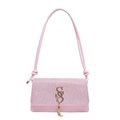 Borsa rosa alla moda da donna con nappe dorate e finitura glitterata elegante - Rosa