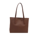 Borsa tote minimalista in pelle marrone con doppi manici per il pendolarismo quotidiano - Marrone Senza Ciondolo