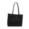 Borsa tote nera minimalista capiente con doppi spallacci e finitura opaca moderna - Nero