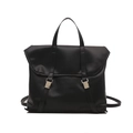 Sac à dos polyvalent noir mat avec doubles sangles à boucle argentée sur fond blanc - Noir