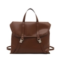 Sac à dos vintage marron style Maillard grande capacité avec doubles boucles argentées - Marron