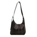 Minimalistische vintage hobo-tas van glad leer in karamelbruin voor dagelijks woon-werkverkeer - Zonder Hanger / Bruin