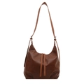Sac hobo vintage marron foncé en similicuir souple pour les déplacements quotidiens - Sans Pendentif / Marron