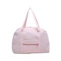 Large capacity light pink tote bag with front zipper pocket for travel and commute - Pink