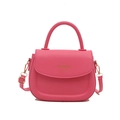 Chic pink top-handle crossbody bag for women with gold hardware and fashion lettering - Pink
