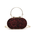 Elegante borsa a scatola leopardata rossa con chiusura a farfalla e catena - Rosso