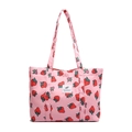 Sac cabas rose à imprimé fraises avec grande capacité pour femmes mode décontractée - Rose