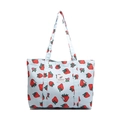 Sac fourre-tout bleu clair à imprimé fraises avec grande capacité pour femmes - Bleu
