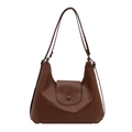 Retro dunkelbraune Hobo-Tasche mit großem Fassungsvermögen und Schnallenverschluss - Ohne Anhänger / Braun