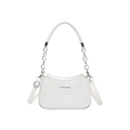 Chic white chain baguette bag for women with 'FASHION & BAGS' logo and adjustable strap - White