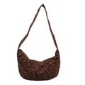 Große Hobo-Tasche mit Leopardenmuster und Schultergurt für den täglichen Pendelverkehr - Braun