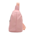 Pink minimalist nylon crossbody fanny pack with adjustable strap and silver zippers - Pink