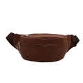 Sac banane sport en nylon marron foncé avec large sangle et boucle réglable - Marron