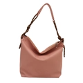 Chic pink nylon tote hobo bag with braided rope strap for stylish daily casual wear - Pink