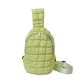 Marsupio trapuntato verde chiaro con tracolla regolabile e trama a quadri cloud bag - Verde