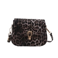 Crossbodytas met luipaardprint, gouden hoefijzer gesp en verstelbare riem - Bruin