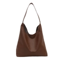 Elegante borsa hobo in pelle PU marrone con ampia tracolla per il pendolarismo quotidiano - Marrone