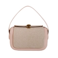Sac à bandoulière beige nude élégant avec tissu texturé et détails en similicuir - Kaki