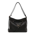 Bolso tote retro de cuero negro con detalles dorados y correas finas para mujer 2024 - Negro