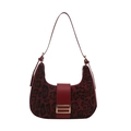 Borsa hobo con stampa leopardata rossa, fibbia dorata e tracolla in pelle rossa - Rosso