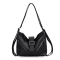 Zaino tote nero stile biker versatile con dettagli a zip e tracolle regolabili - Nero
